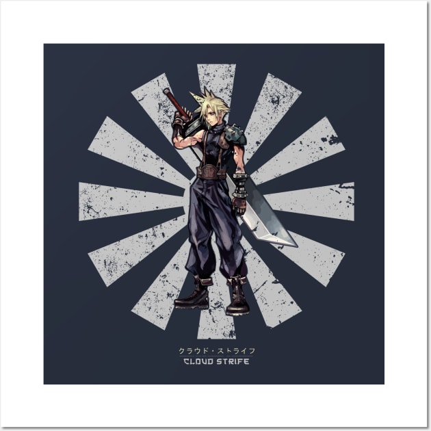 Cloud Strife Retro Japanese Final Fantasy Wall Art by Nova5